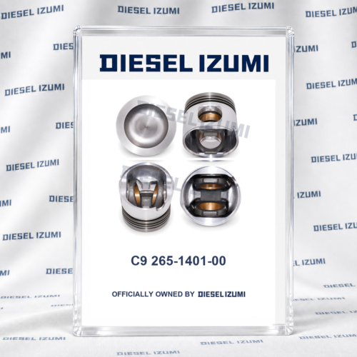 Four views of STD 112 mm two-piece piston 265-1401-00 and 324-7380 for Caterpillar C9