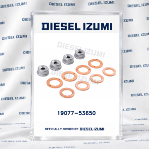 4 Cylinder Injection Seal Kit with 19077-53650 Heat Shield for Kubota Engines; one four-cylinder injector seal kit