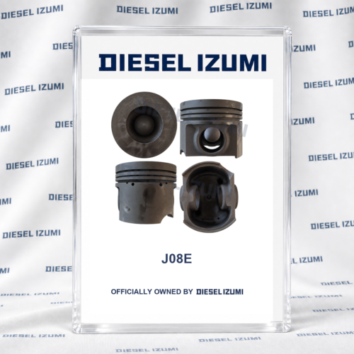 STD Cast-Iron Small-Chamber Piston S130A-E0032 for Hino J08E with Pin and Clips STD Cast-Iron Small-Chamber Piston S130A-E0032 for Hino J08E with Pin and Clips; one piston shown from four angles,61mm bowl,112mm bore,per cylinder,piston rings excluded