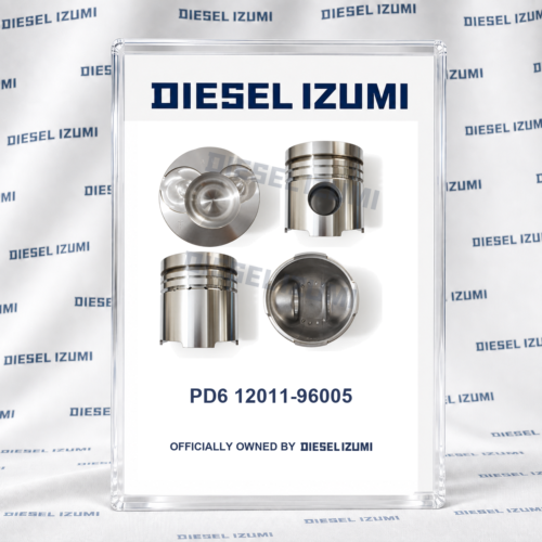 Four views of STD 125 mm Alfin piston 12011-96005 12011-96009 for Nissan PD6 PD6T with pin and clips